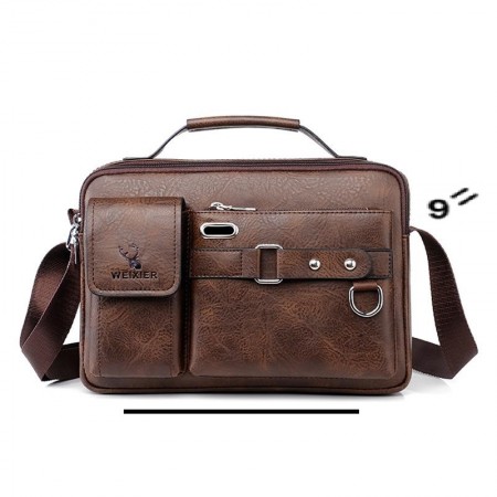 Men & Women Pu Leather Shoulder Bag (Brown shape)