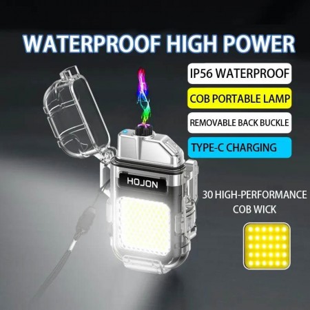 K33 BLUE Waterproof Electronic Arc Plasma Lighter with Flashligh
