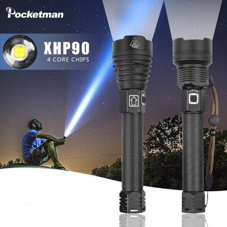 Rechargeable USB Torch Light LED Flashlight Most Powerful Waterproof Zoom Hand Lamp